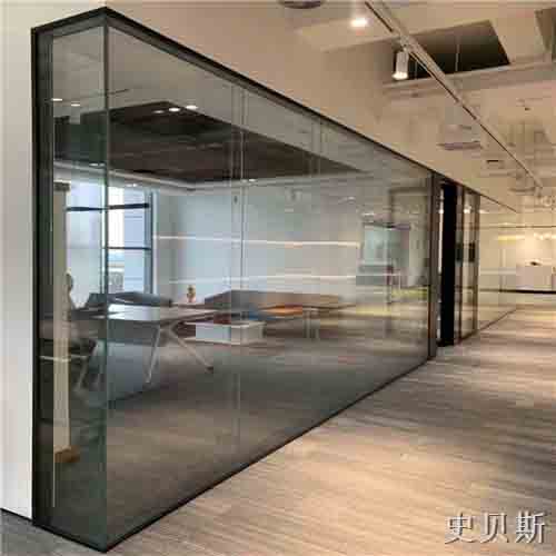 陇川双层12mm全景玻璃隔断墙结构图